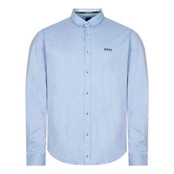 Hugo Boss | BOSS Long Sleeve Biado Shirt - Bright Blue商品图片,5折