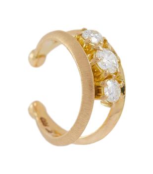 商品Jade Trau | Sadie 18kt gold single ear cuff with diamonds,商家MyTheresa,价格¥8991图片