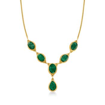 商品Ross-Simons Emerald Y-Necklace in 18kt Gold Over Sterling,商家Premium Outlets,价格¥1068图片