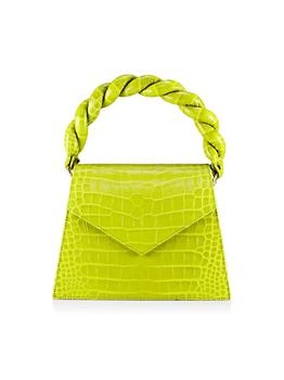 推荐Zaza Grande Croc-Embossed Leather Top Handle Bag商品