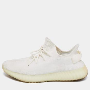 推荐Yeezy x Adidas White Knit Fabric Boost 350 V2 Cream White Low Top Sneakers Size 45 1/3商品