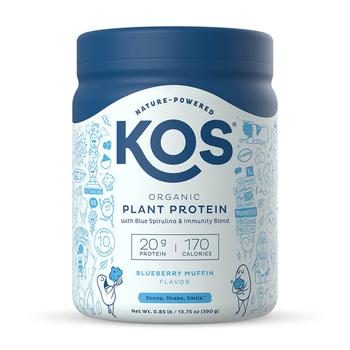商品KOS Organic Plant Protein Powder, Blueberry Muffin, 13.75 Oz图片