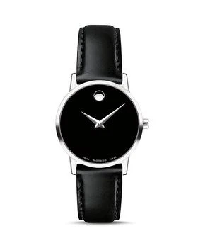 推荐Museum Classic Black Leather Strap Watch, 28mm商品