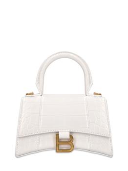 巴黎世家沙漏包是什么牌子, Balenciaga | Xs Hourglass Croc Embossed Leather Bag商品图片 