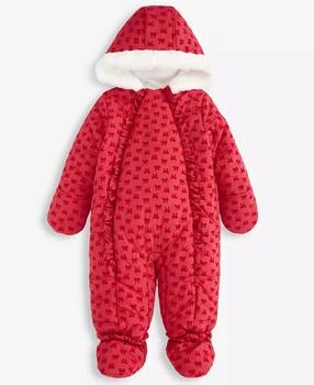 First Impressions | Baby Girls Hooded Flocked Footed Snowsuit, Macy's Exclusive,商家Macy's,价格¥258