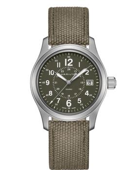 推荐Hamilton Khaki Field Olive Green Dial Green Fabric Men's Watch H68201963商品