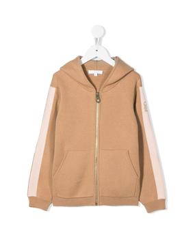 Chloé | Kids Stone Zipped Hoodie With Contrast Stripes商品图片,