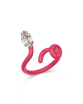 Bea Bongiasca | 9K Yellow Gold You're So Vine Rock Crystal & Pink Enamel Tendril Ring,商家Bloomingdale's,价格¥4464