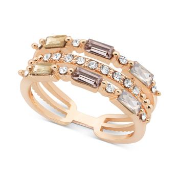 商品Charter Club | Rose Gold-Tone Mixed Crystal Triple-Row Band Ring, Created for Macy's,商家Macy's,价格¥212图片