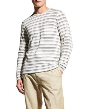 Vince | Men's Chevron Stripe Crew T-Shirt商品图片,