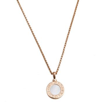bvlgari项链, [二手商品] BVLGARI | Bvlgari Bvlgari Mother of Pearl 18K Rose Gold Pendant Necklace商品图片 9折