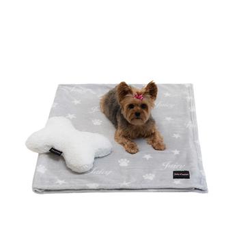 商品2-Piece Set Pet Throw Blanket Bone Pillow, Juicy Paws And Stars图片