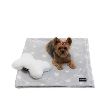 Juicy Couture | 2-Piece Set Pet Throw Blanket Bone Pillow, Juicy Paws And Stars,商家Macy's,价格¥164