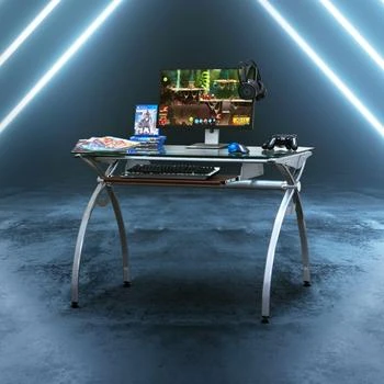 Simplie Fun | Contempo Clear Glass Top Computer Desk,商家Premium Outlets,价格¥1677