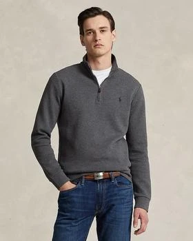 Polo Ralph Lauren Cotton Blend Double Knit Mesh Quarter Zip Mock Neck Sweatshirt