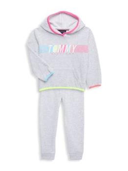 推荐Little Girl’s 2-Piece Heathered Sweatshirt & Jogger Set商品
