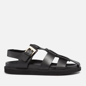 推荐ALOHAS Women's Backbone Leather Fisherman Sandals - Black商品