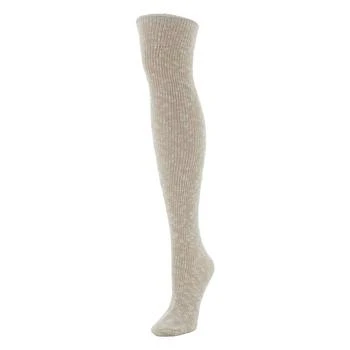 Memoi | Women's Slub Cable Knit Over The Knee Socks 