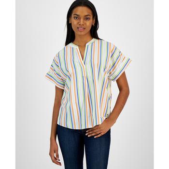 Tommy Hilfiger | Women's Cotton Striped Popover Shirt商品图片,