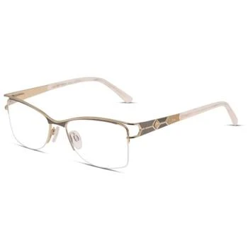 推荐Cazal Women's Eyeglasses - Gold Metal Half Rim Frame Demo Lens | CAZAL 1234 C001商品