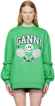 Ganni | SSENSE Exclusive Green Sweatshirt商品图片 