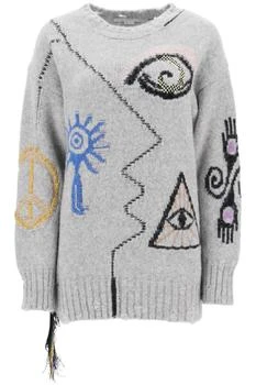 推荐Stella mccartney folk artwork alpaca sweater商品