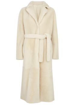 推荐Ivory reversible belted shearling coat商品