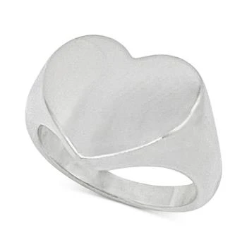 ADORNIA | Rhodium-Plated Heart Signet Statement Ring 独家减免邮费