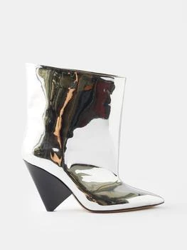 推荐Miyako mirrored-leather ankle boots商品