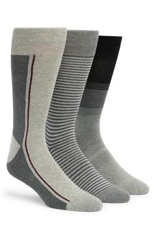 Lorenzo Uomo, Lorenzo Uomo | Casual Stripe Crew Socks - Pack of 3商品图片 4.1折