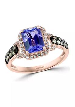 商品Effy | 3/8 ct. t.w. Diamond and 1.33 ct. t.w. Tanzanite Ring in 14K Rose Gold,商家Belk,价格¥6476图片