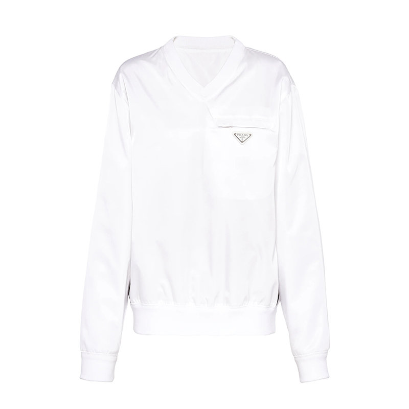 Prada | 【预售3-7天】PRADA/普拉达 22年早春 ADIDAS联名系列 男女同款白色再生尼龙卫衣UJL206_1WQ8_F0AA1_S_212商品图片,7.9折, 包邮包税