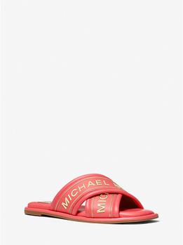 Michael Kors | Gideon Embellished Faux Leather Slide Sandal商品图片,4.1折