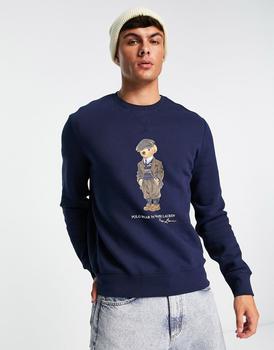 ralph lauren bear, Ralph Lauren | Polo Ralph Lauren heritage bear print fleece sweatshirt in navy商品图片 