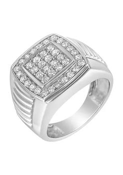更多yee si, Haus of Brilliance | 14K White Gold Men's Diamond Squared Band Ring (1 cttw, H-I Color, SI2-I1 Clarity)商品图片 