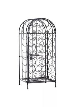 加拿大小黑瓶, HOMCOM | 35 Bottle Wrought Iron Wine Rack Jail with Lock Black商品图片 