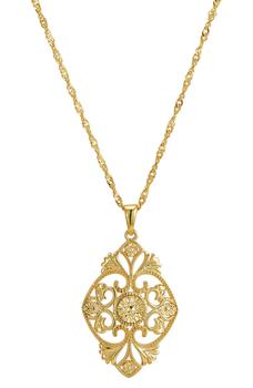 商品Savvy Cie Jewels | 18K Gold Plated Filigree Medallion Pendant Necklace,商家Nordstrom Rack,价格¥556图片