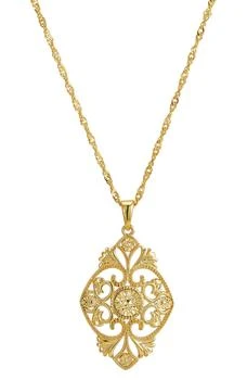 Savvy Cie Jewels | 18K Gold Plated Filigree Medallion Pendant Necklace,商家Nordstrom Rack,价格¥559