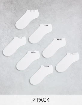 推荐FCUK 7 pack trainer socks in white商品