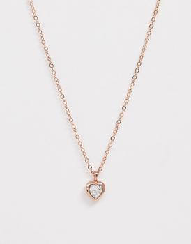 商品Ted Baker London | Ted Baker Hannela rose gold pendant necklace with clear Swarovski crystal,商家ASOS,价格¥131图片