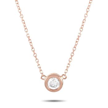 商品LB Exclusive | 14K Rose Gold 0.20 ct Diamond Pendant Necklace,商家Jomashop,价格¥3171图片