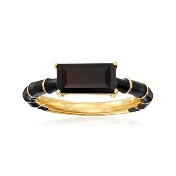 Ross-Simons | Ross-Simons Black Onyx and Black Enamel Ring in 18kt Gold Over Sterling,商家Premium Outlets,价格¥831