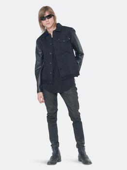 product Konus Men's Faux Leather Trucker Jacket in Black image