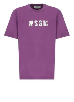 推荐MSGM Logo Printed Crewneck T-Shirt商品