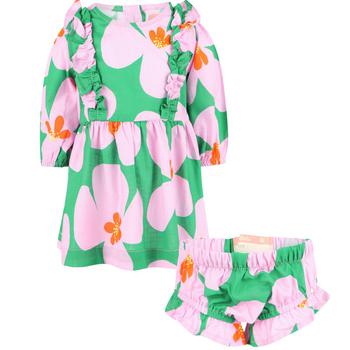 商品Pink flowers baby dress in green图片