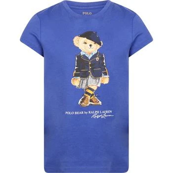 Ralph Lauren | Polo bear logo t shirt in blue 6折×额外8.5折, 额外八五折