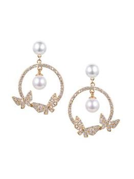 Eye Candy LA | Luxe Faux Pearl & Crystal Drop Earrings商品图片,5折