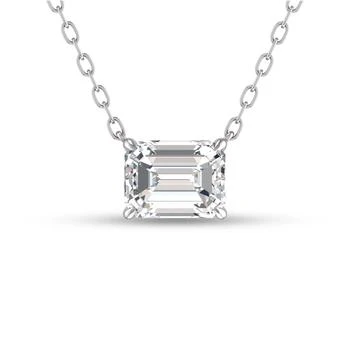 Lab Grown Diamonds | Lab Grown 3/4 CTW Floating Emerald Diamond Solitaire Pendant in 14K White Gold,商家Premium Outlets,价格¥12513
