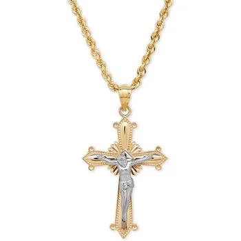 Macy's | Two-Tone Crucifix Cross Pendant Necklace in 14k Gold and White Gold,商家Macy's,价格¥11153