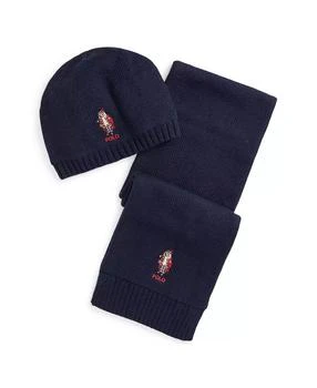 Ralph Lauren | Big Boys Polo Bear Cotton-Blend Hat and Scarf, 2-Piece Set,商家Macy's,价格¥460